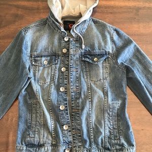 Jean jacket with hoodie